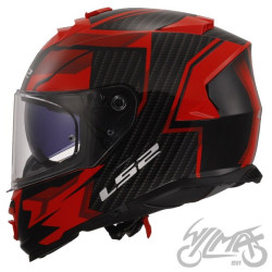 KASK LS2 FF800 STORM II TRACKER BLACK RED-06 M