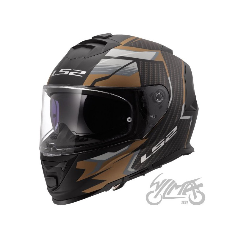 KASK LS2 FF800 STORM II TRACKER M.BLACK GOLD-06 XL