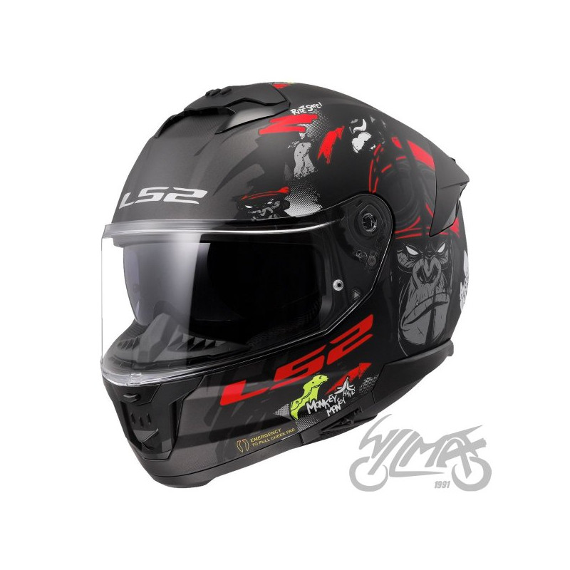 KASK LS2 FF808 STREAM II ANGRY MONKEY B.RED-06 3XL