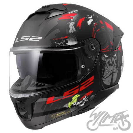 KASK LS2 FF808 STREAM II ANGRY MONKEY B.RED-06 3XL