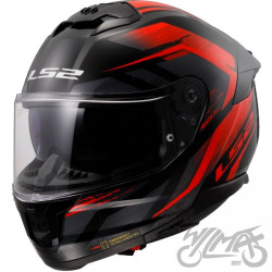 KASK LS2 FF808 STREAM II FURY BLACK RED-06 XS
