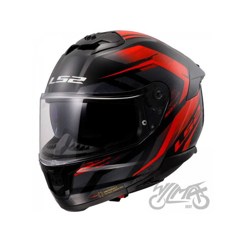 KASK LS2 FF808 STREAM II FURY BLACK RED-06 XS