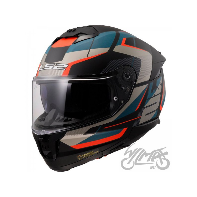 KASK LS2 FF808 STREAM II ROAD M.BLACK BLUE-06 3XL