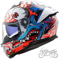 KASK LS2 FF808 STREAM II INFERNO WH.BLUE-06 3XL