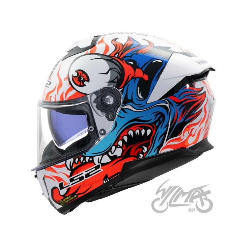 KASK LS2 FF808 STREAM II INFERNO WH.BLUE-06 3XL