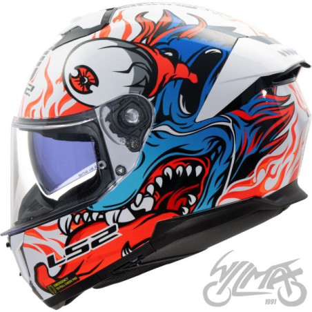 KASK LS2 FF808 STREAM II INFERNO WH.BLUE-06 3XL