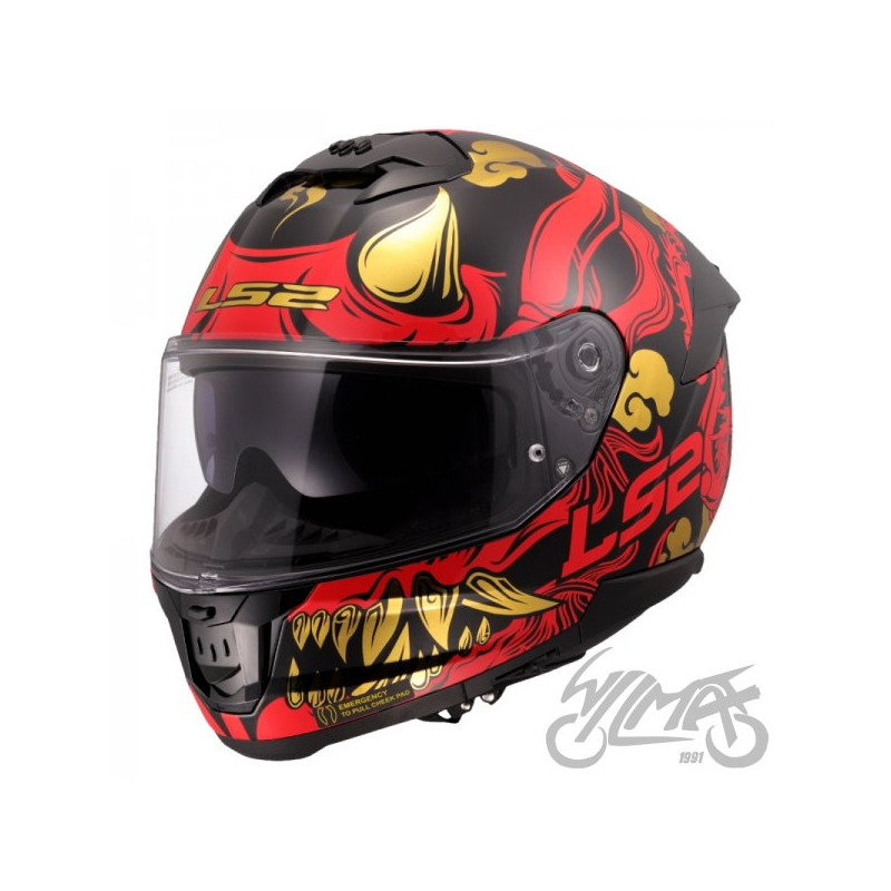 KASK LS2 FF808 STREAM II DRAKO BLACK RED-06 M