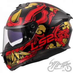 KASK LS2 FF808 STREAM II DRAKO BLACK RED-06 M