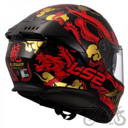 KASK LS2 FF808 STREAM II DRAKO BLACK RED-06 L