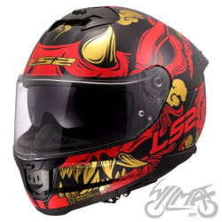 KASK LS2 FF808 STREAM II DRAKO BLACK RED-06 3XL