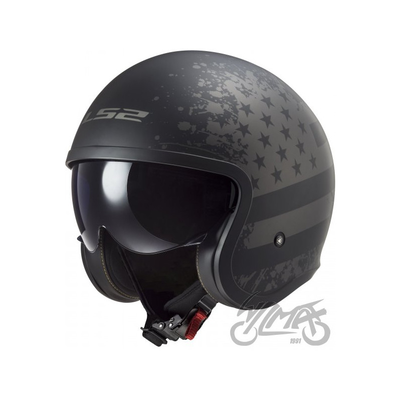 KASK LS2 OF599 SPITFIRE II MATT BLACK FLAG-06 XS