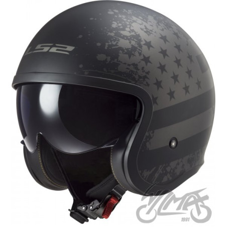 KASK LS2 OF599 SPITFIRE II MATT BLACK FLAG-06 XL