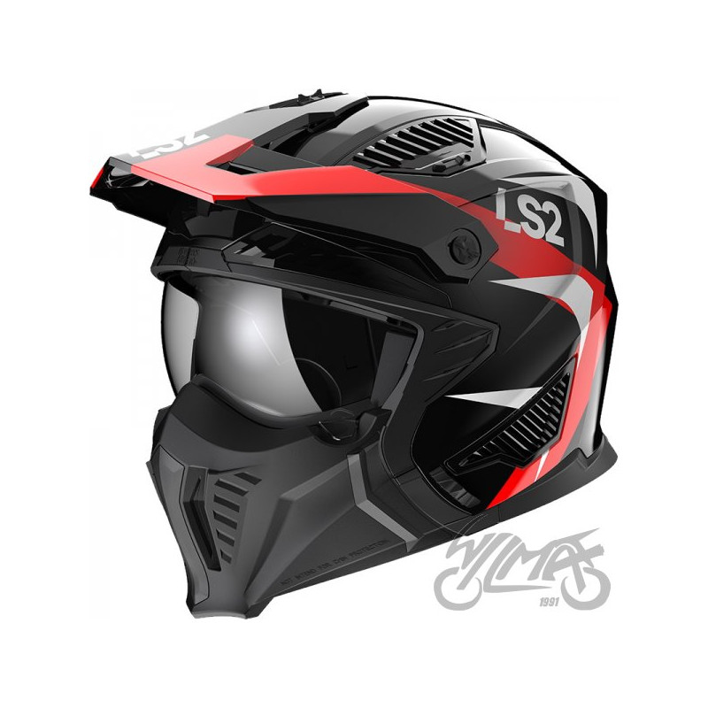 KASK LS2 OF606 DRIFTER TRIALITY RED-06 L