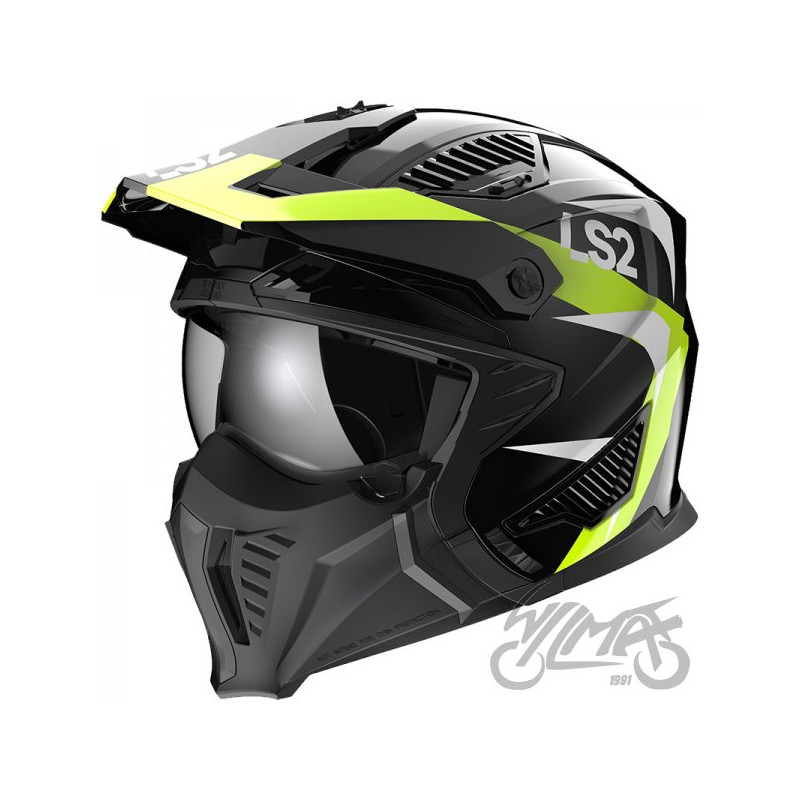KASK LS2 OF606 DRIFTER TRIALITY H-V YELLOW-06 XXL