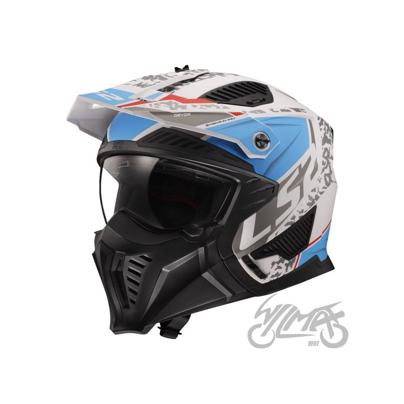 KASK LS2 OF606 DRIFTER DEVOR M.WHITE BLUE-06 XXL