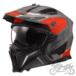 KASK LS2 OF606 DRIFTER DEVOR M.SIL TIT RED-06 M