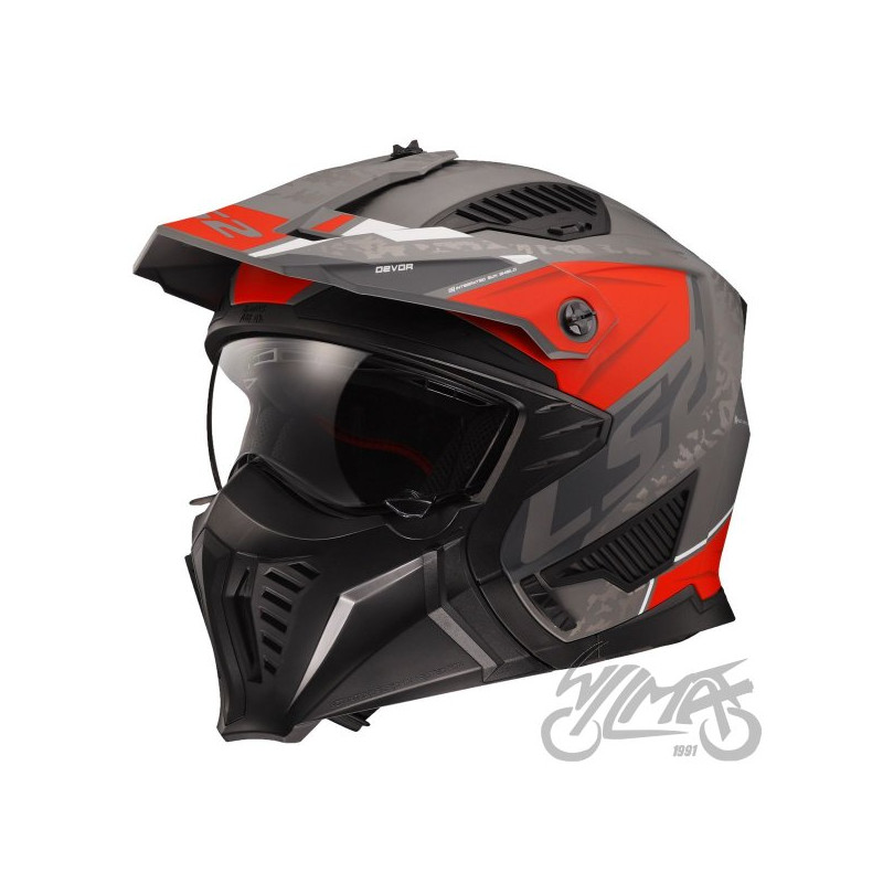 KASK LS2 OF606 DRIFTER DEVOR M.SIL TIT RED-06 M