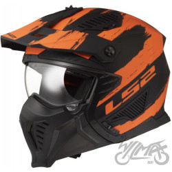 KASK LS2 OF606 DRIFTER MUD BL/ORANGRE-06 XS