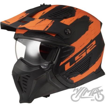 KASK LS2 OF606 DRIFTER MUD BL/ORANGRE-06 XS