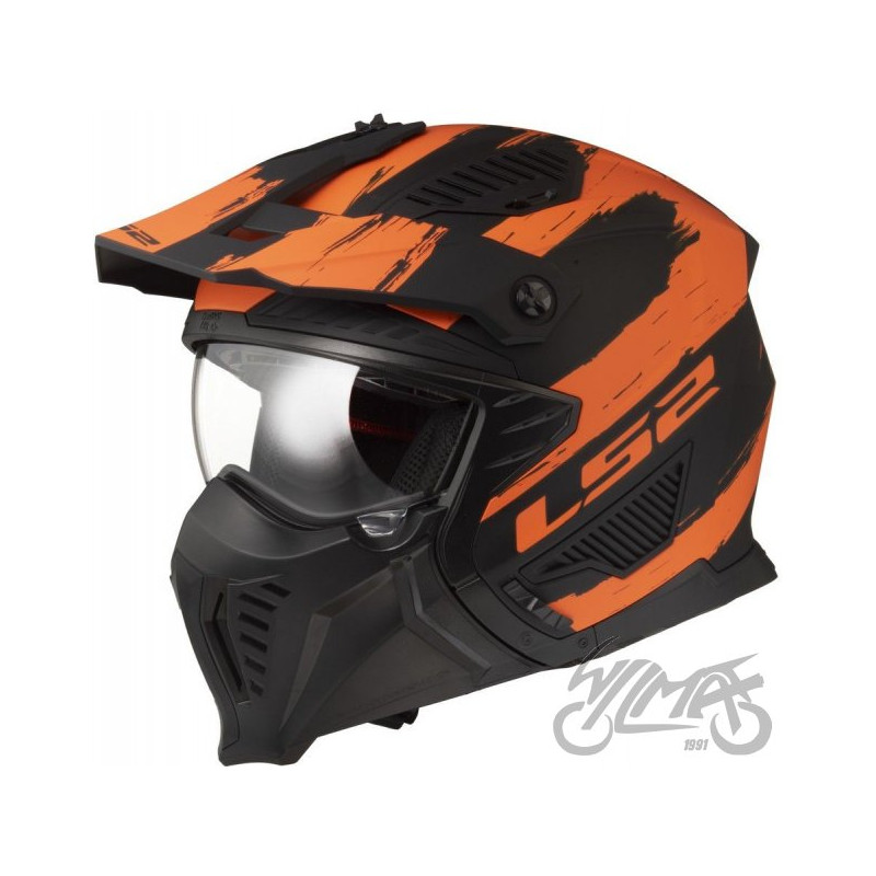 KASK LS2 OF606 DRIFTER MUD BL/ORANGRE-06 L