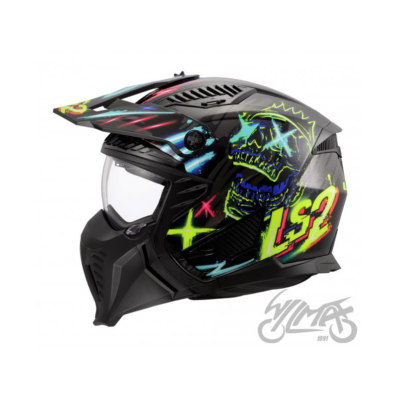 KASK LS2 OF606 DRIFTER RAYZ BLACK BLUE-06 M