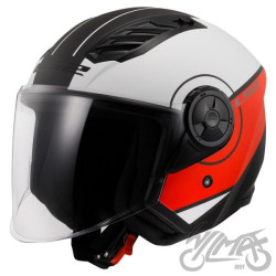 KASK LS2 OF616 AIRFLOW II COVER M. WH. RED-06 M