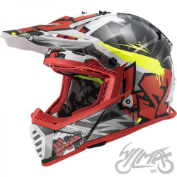 KASK LS2 MX437 FAST EVO CRUSHER BLACK RED 3XL