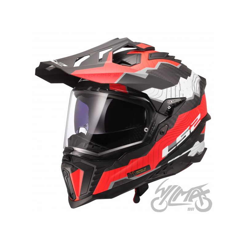 KASK LS2 MX701 EXPLORER C TRICK M.WH. RED-06 L