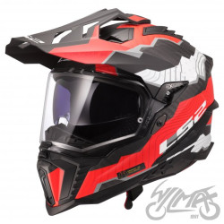 KASK LS2 MX701 EXPLORER C TRICK M.WH. RED-06 XXL