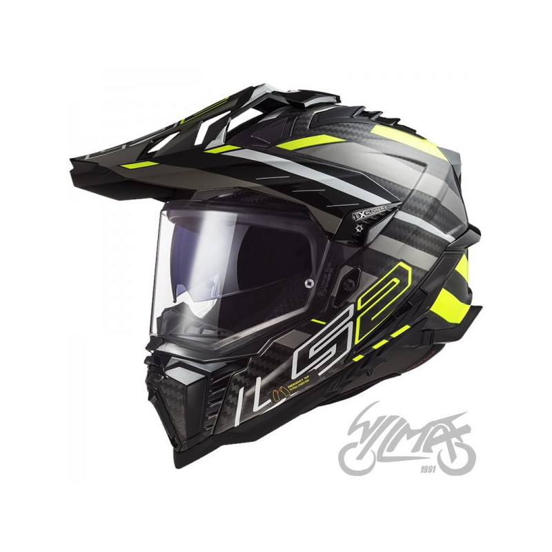 KASK LS2 MX701 EXPLORER C EDGE BLACK H-V YELLOW L