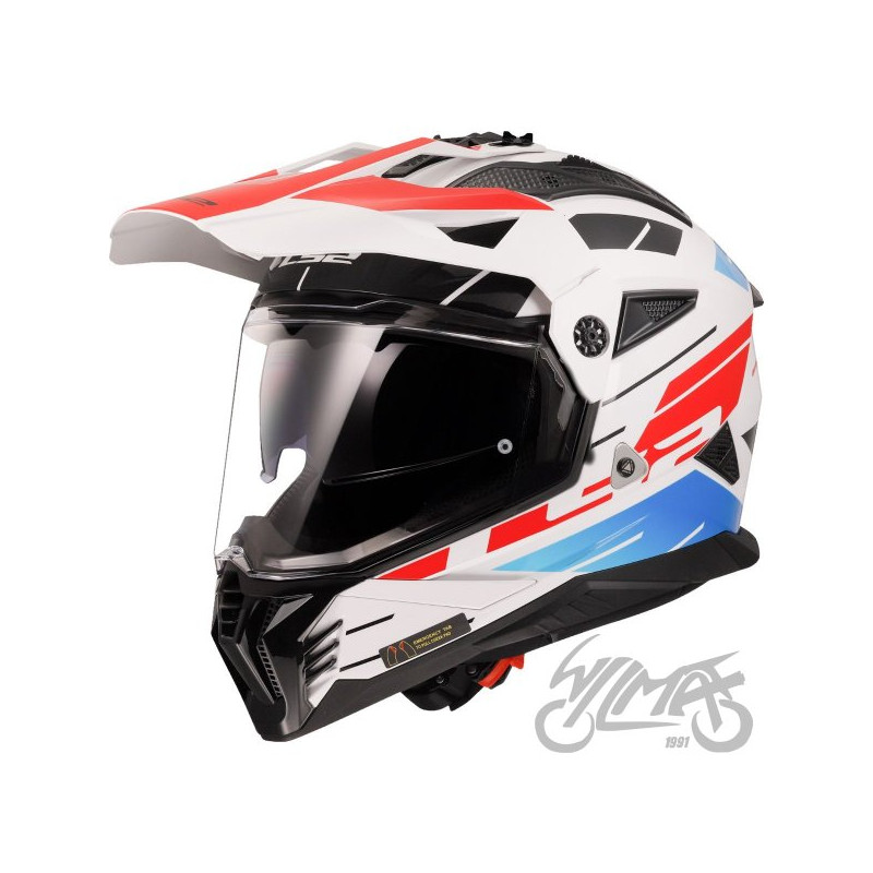 KASK LS2 MX702 PIONEER II NAMIB WHITE BLUE RED XS