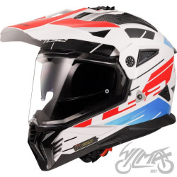 KASK LS2 MX702 PIONEER II NAMIB WHITE BLUE RED XL
