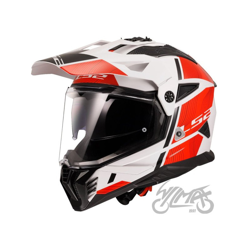 KASK LS2 MX702 PIONEER II HILL WHITE RED M
