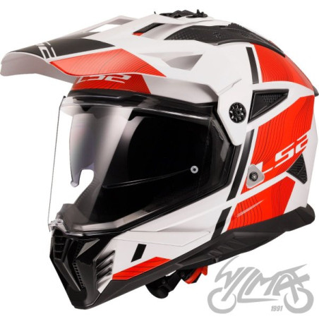 KASK LS2 MX702 PIONEER II HILL WHITE RED M
