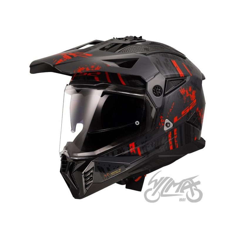 KASK LS2 MX702 PIONEER II CRAZY BLACK RED M