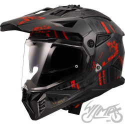 KASK LS2 MX702 PIONEER II CRAZY BLACK RED 3XL