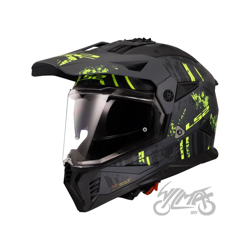 KASK LS2 MX702 PIONEER II CRAZY M. BL. H-V YEL 3XL
