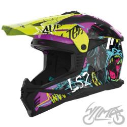 KASK LS2 MX708 FAST II GORILLA  PURPLE H-V YEL S