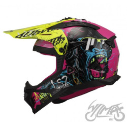 KASK LS2 MX708 FAST II GORILLA  PURPLE H-V YEL 3XL