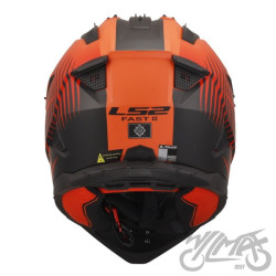 KASK LS2 MX708 FAST II DUCK MATT ORANGE RED XS