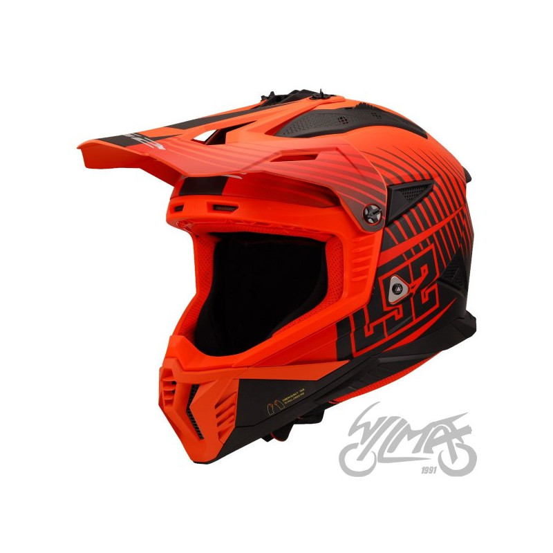 KASK LS2 MX708 FAST II DUCK MATT ORANGE RED L