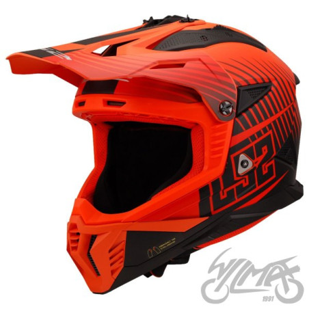 KASK LS2 MX708 FAST II DUCK MATT ORANGE RED L