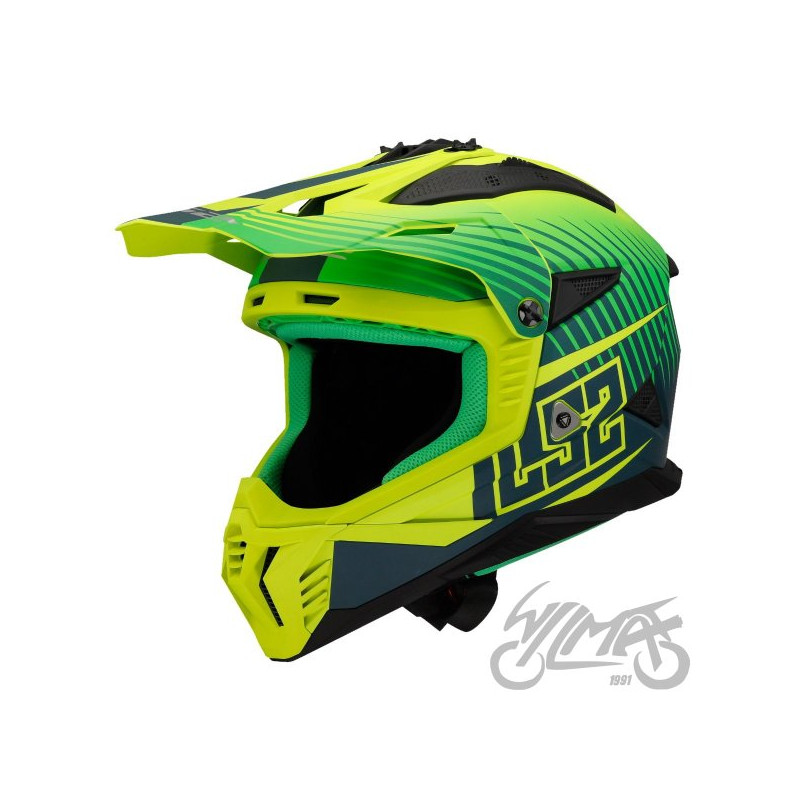 KASK LS2 MX708 FAST II DUCK MATT H-V GREEN YEL XXL