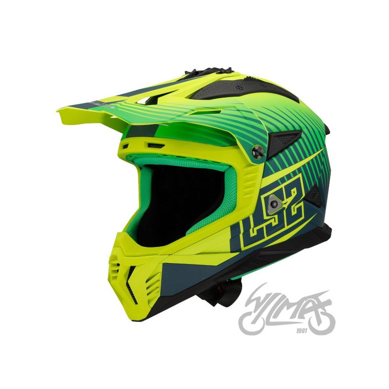 KASK LS2 MX708 FAST II DUCK MATT H-V GREEN YEL 3XL