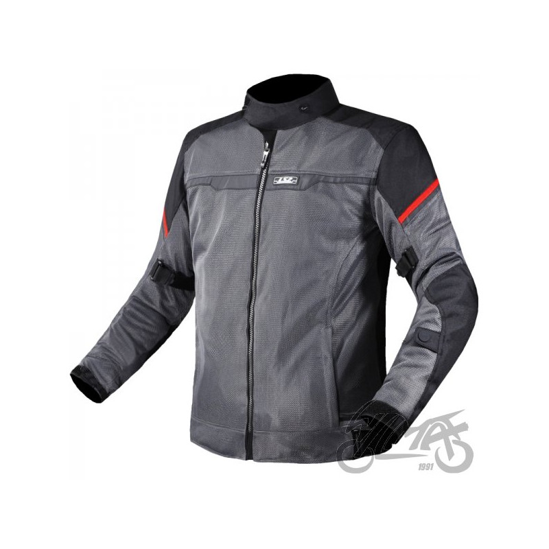 KURTKA LS2 RIVA MAN BLACK DARK GREY RED L