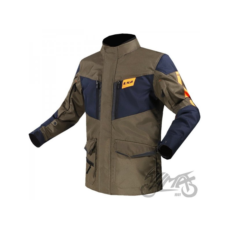 KURTKA LS2 METROPOLIS EVO MAN KHAKI BLUE ORAN. XXL