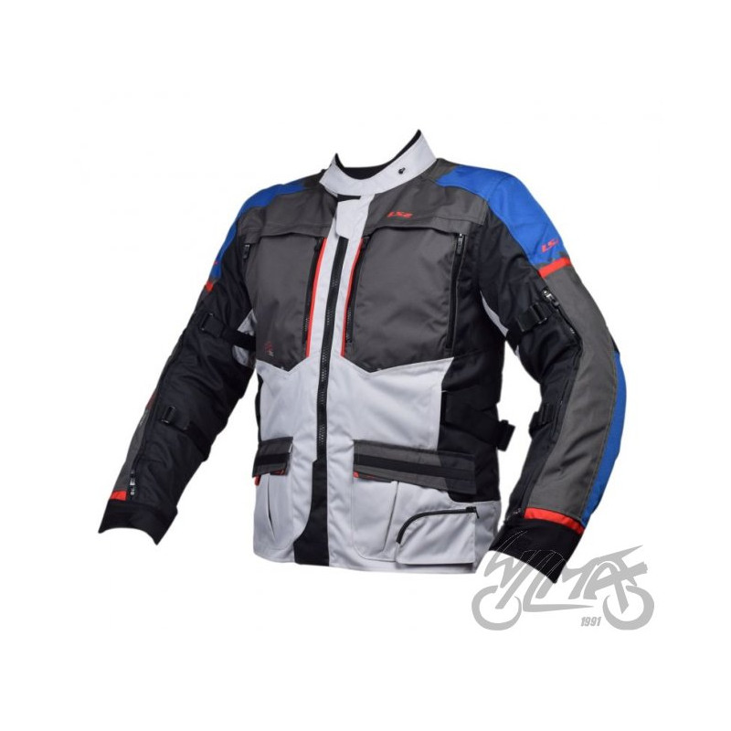 KURTKA LS2 NORWAY MAN BLUE BLACK GREY RED XL