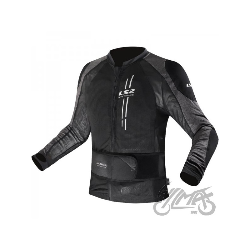 BLUZA LS2 X-ARMOR MAN  BLACK SIL S