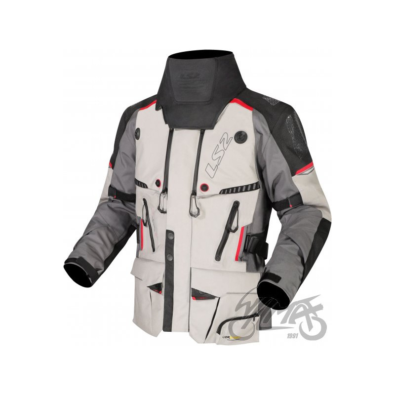KURTKA LS2 APOLLO MAN GREY BLACK RED 3XL