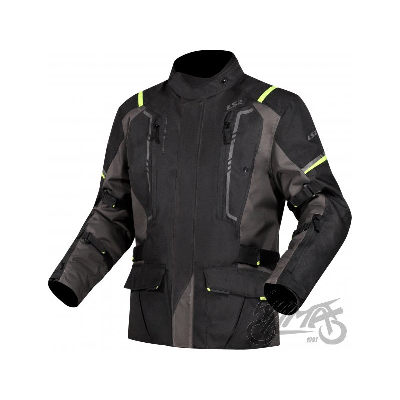 KURTKA LS2 NARVIK MAN GREY BLACK H-V YELLOW XL